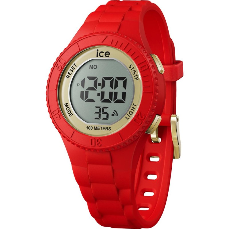 Montre Femme Ice Watch - Ice Digit  Red Gold Small Bracelet en silicone