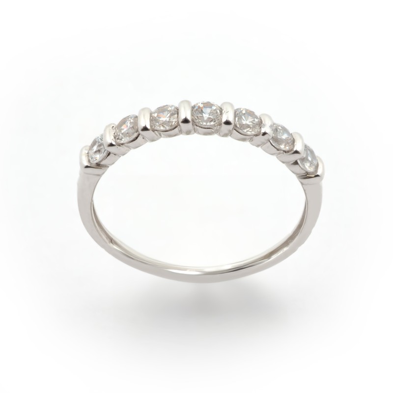 Bague  Carador en or blanc 375/000 et oxydes de zirconium