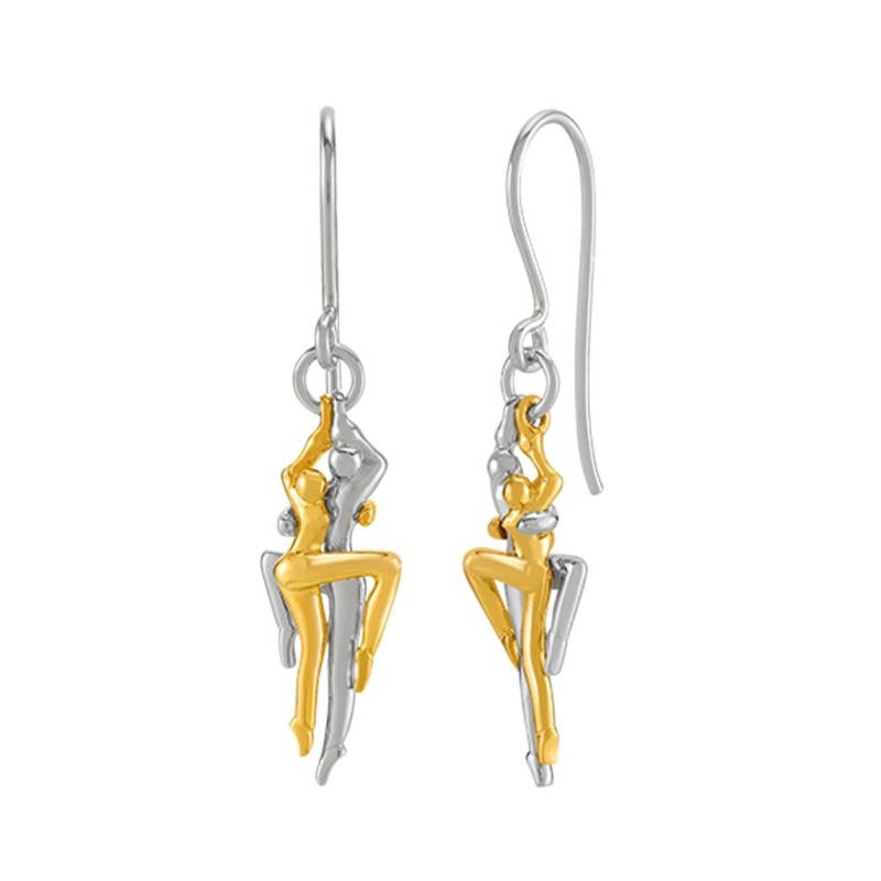 Boucles d'oreilles Jourdan - Tango - en Argent Bicolore avec figurines dansantes
