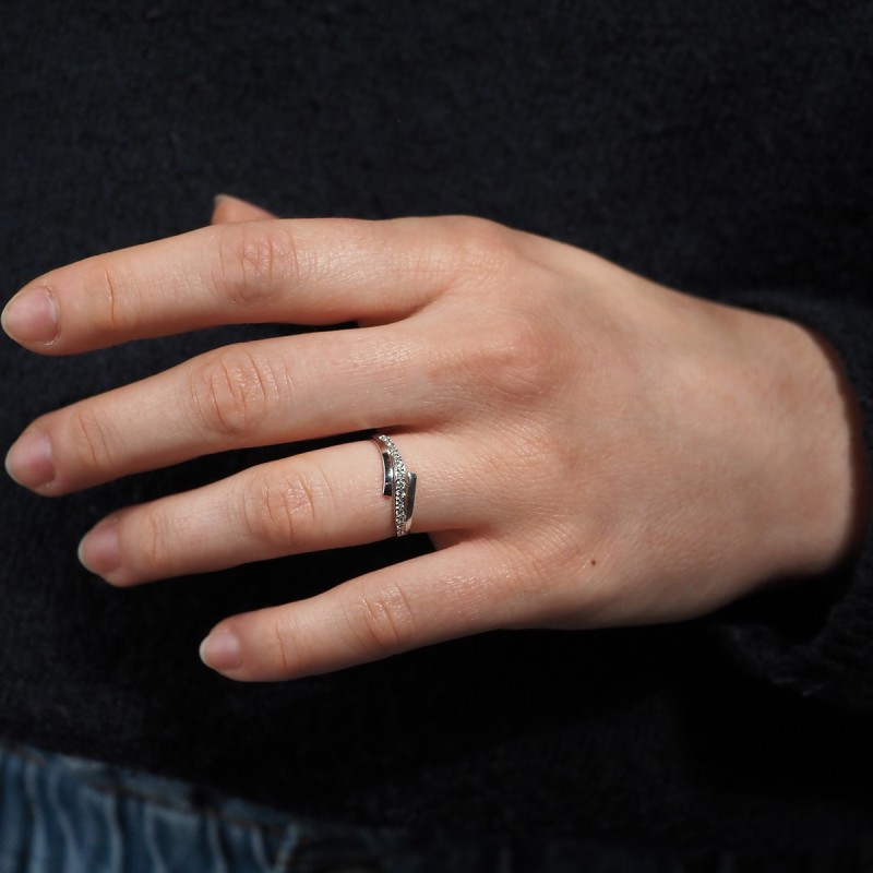 Bague Carador femme en Or Blanc 375/000 et oxyde de zirconium