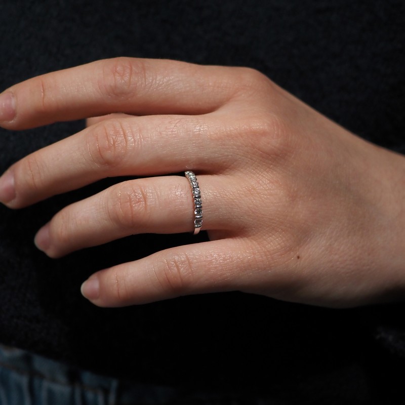 Bague  Carador en or blanc 375/000 et oxydes de zirconium