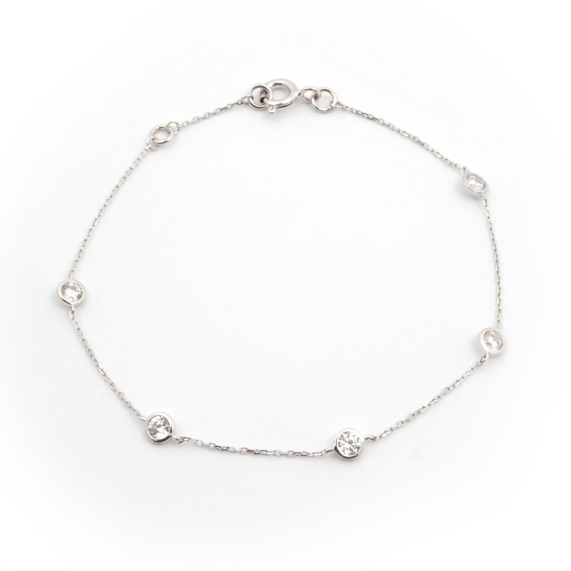 Bracelet Femme Oxydes de Zirconium Or Blanc 375