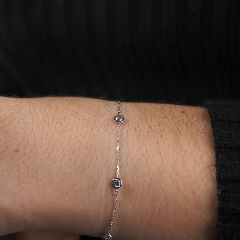 Bracelet Femme Oxydes de Zirconium Or Blanc 375