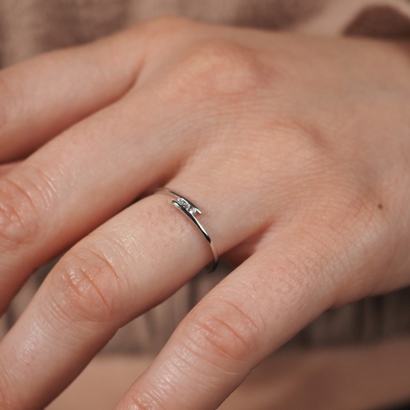 Solitaire oxyde de zirconium Carador classique or blanc 375/000