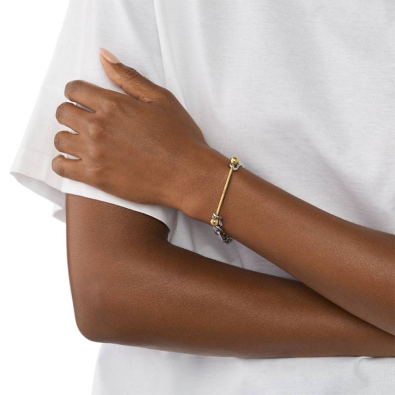 Bracelet Homme Diesel mailles gourmettes en acier bicolore