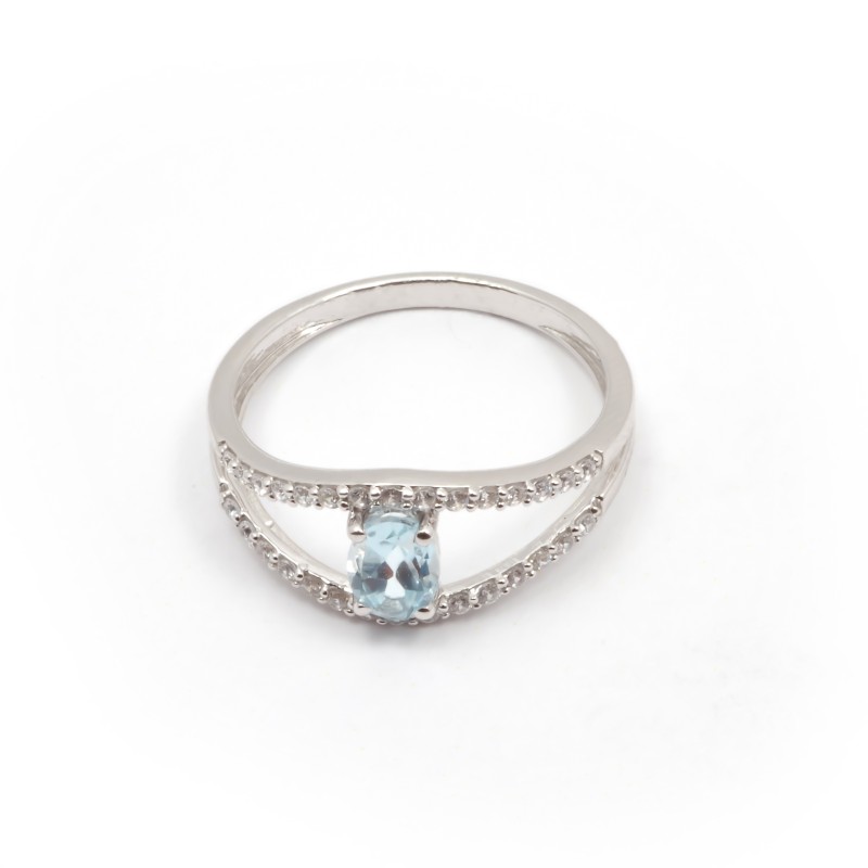 Bague Bijouterie Carador Topaze et or Gris 750/000