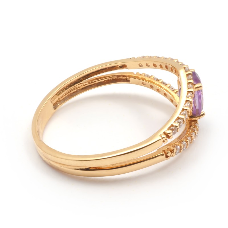 Bague Carador femme Collection Améthyste en or jaune 750/000