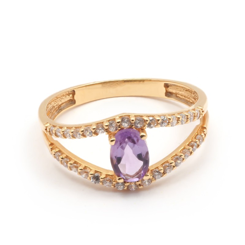 Bague Carador femme Collection Améthyste en or jaune 750/000