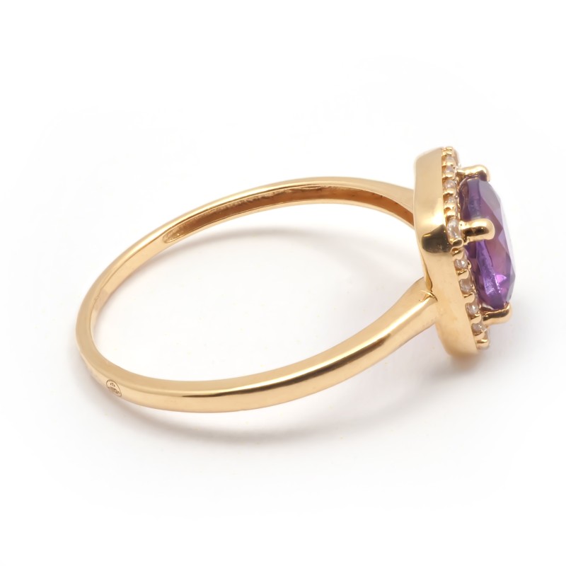 Bague Carador Or jaune 750/000 et Améthyste