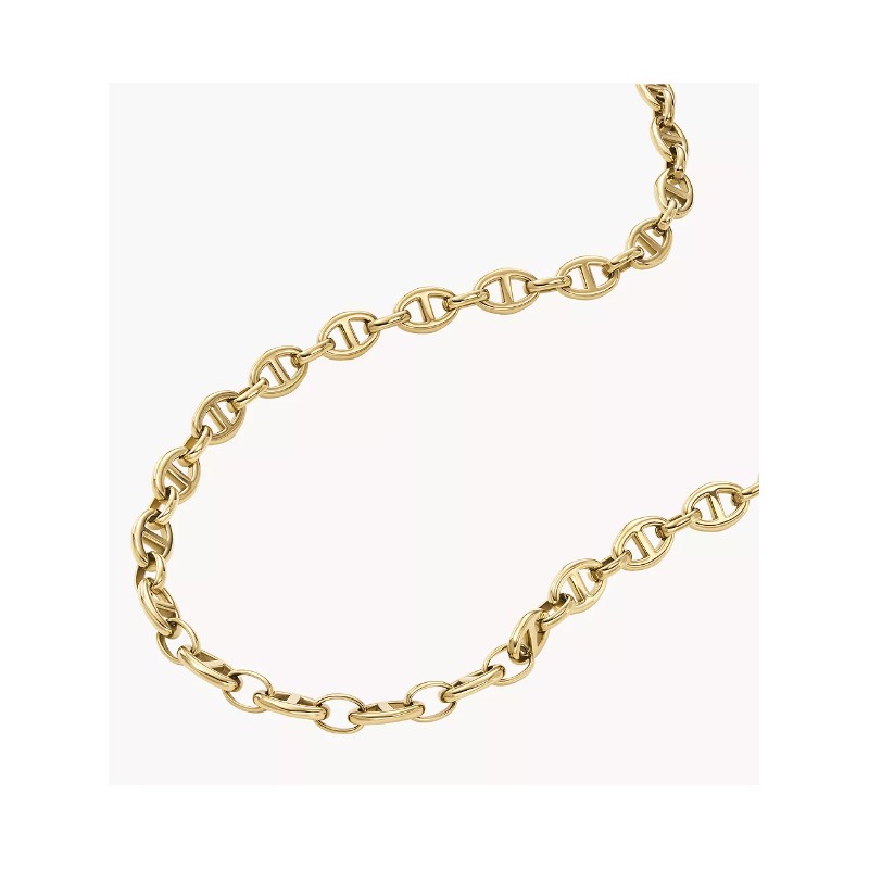 Collier chaîne Fossil Femme en acier doré