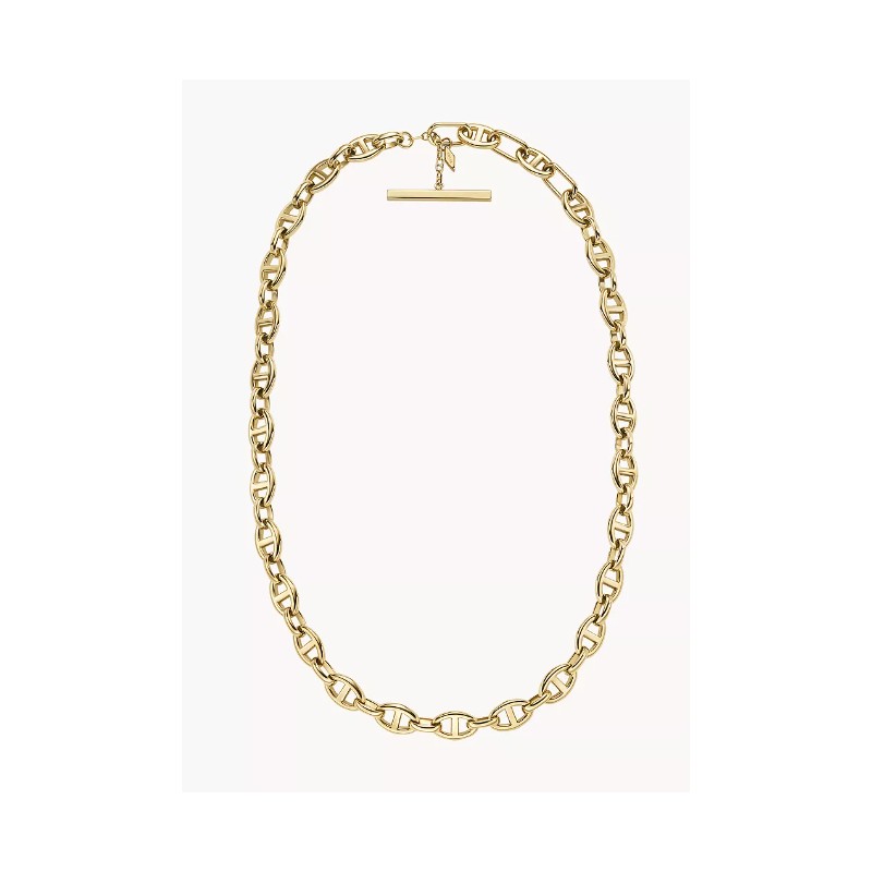 Collier chaîne Fossil Femme en acier doré