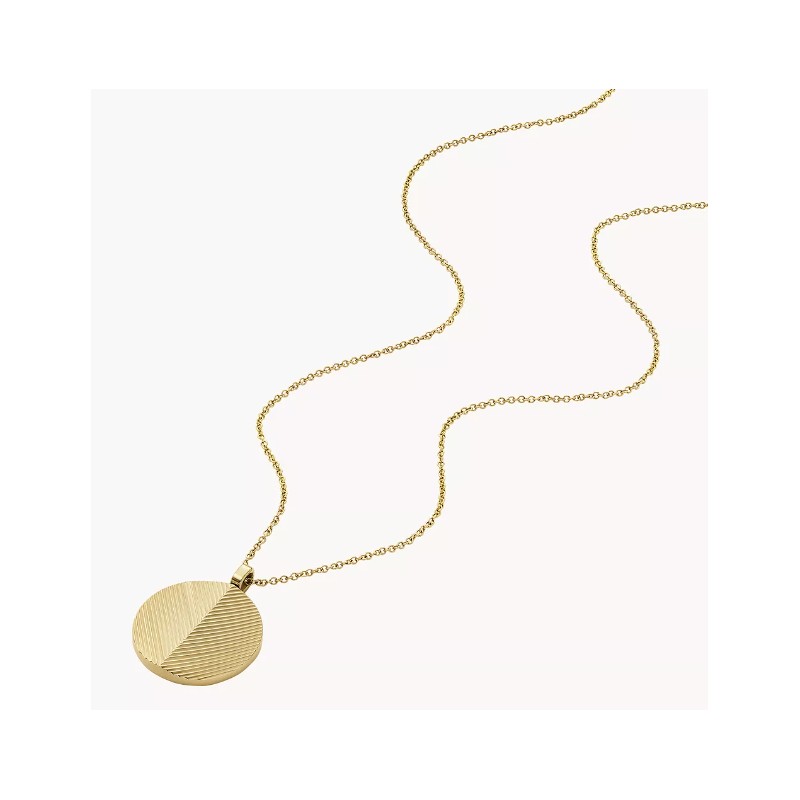 Collier Femme Fossil Harlow Linear Texture en acier doré