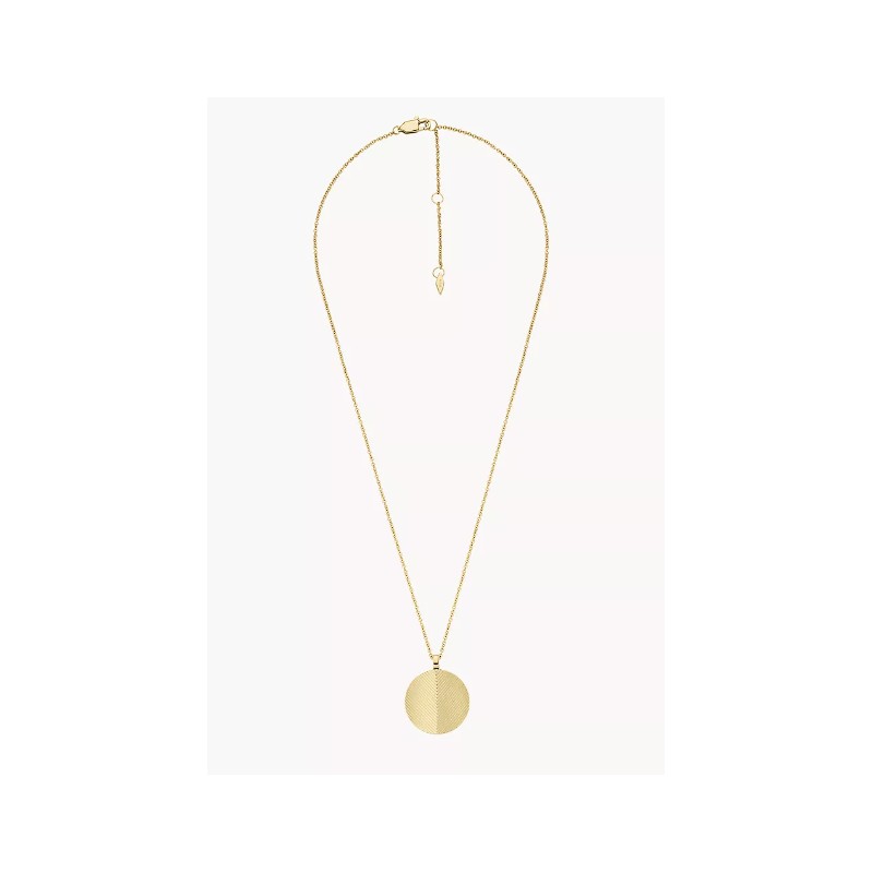 Collier Femme Fossil Harlow Linear Texture en acier doré