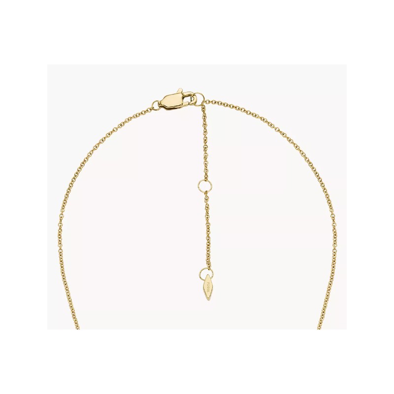 Collier Femme Fossil Harlow Linear Texture en acier doré