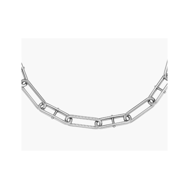 Collier chaîne Fossil Femme en acier argenté