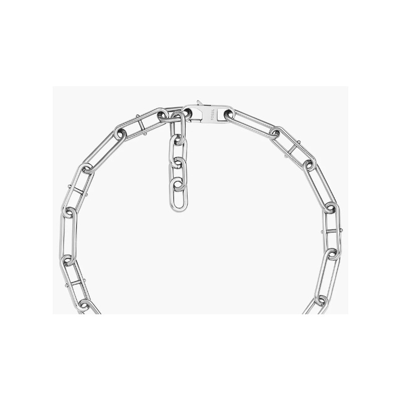 Collier chaîne Fossil Femme en acier argenté