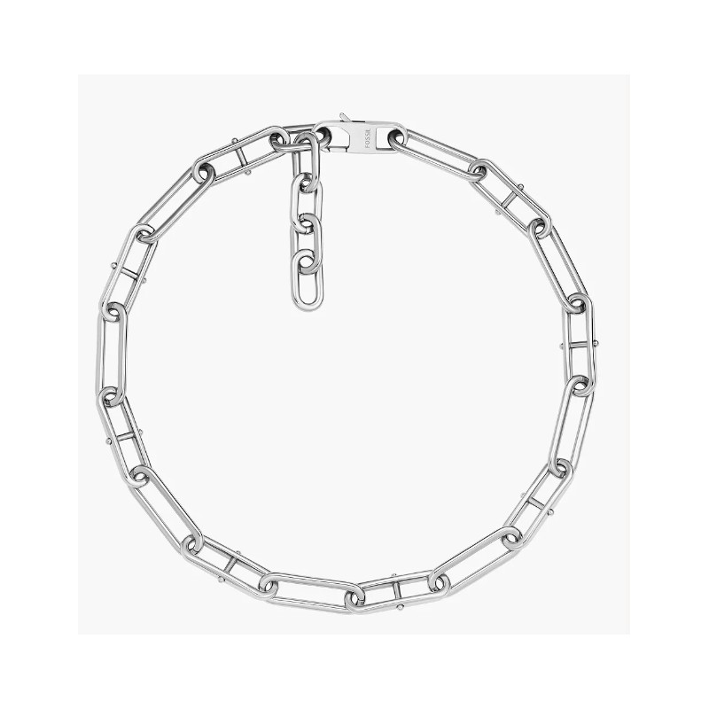 Collier chaîne Fossil Femme en acier argenté