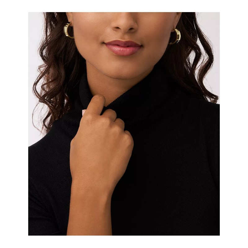 Boucles d'oreilles créoles femme Fossil All stacked Up  acier doré