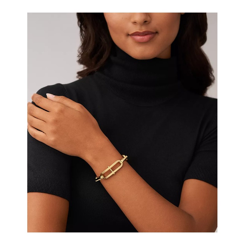 Bracelet chaîne Fossil Femme Heritage en acier doré