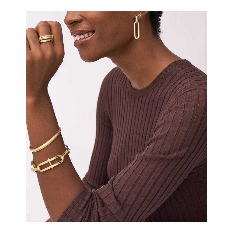 Bracelet chaîne Fossil Femme Heritage en acier doré