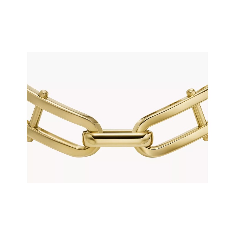 Bracelet chaîne Fossil Femme Heritage en acier doré