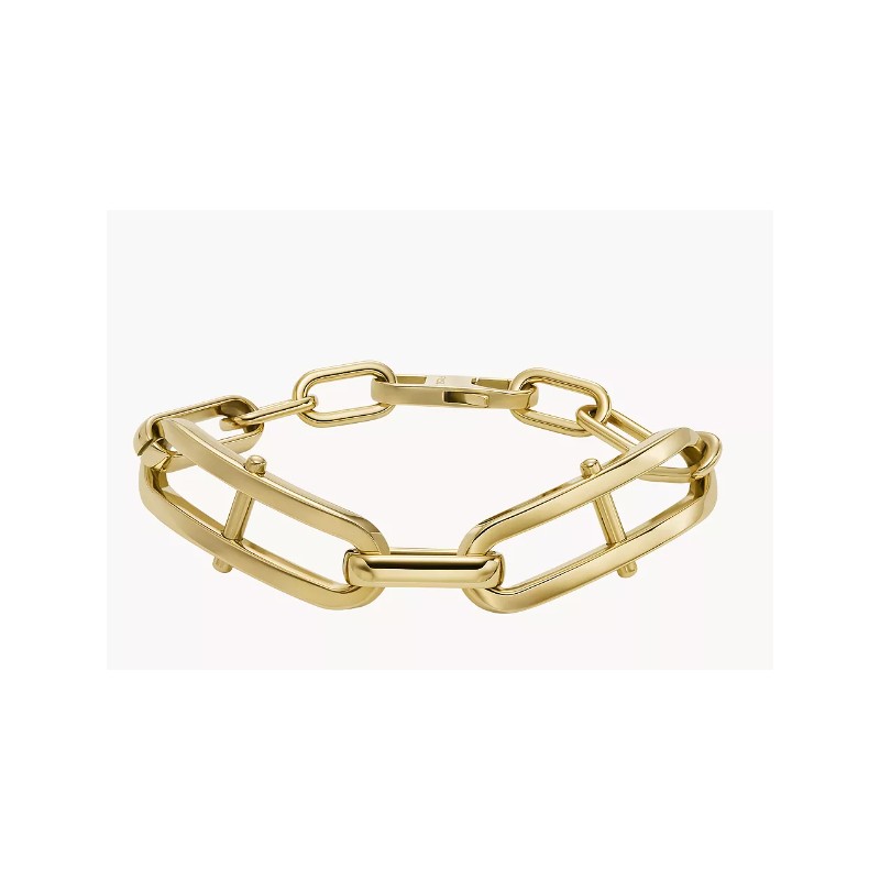 Bracelet chaîne Fossil Femme Heritage en acier doré