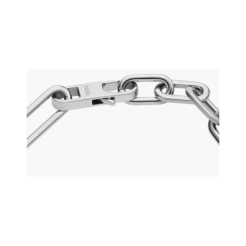 Bracelet chaîne Fossil Mixte Heritage en acier argenté