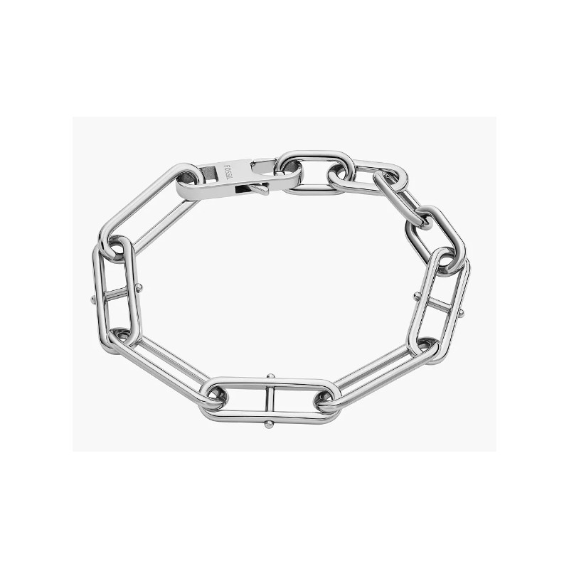 Bracelet chaîne Fossil Mixte Heritage en acier argenté
