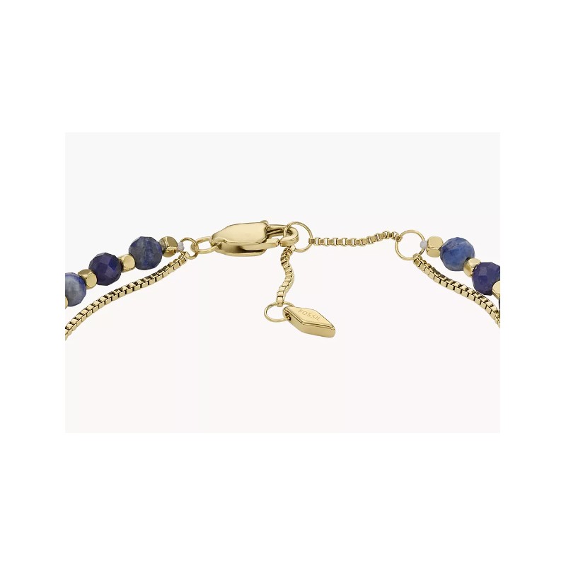 Bracelet  Femme All Stacked Up en acier doré et lapis-lazuli bleu