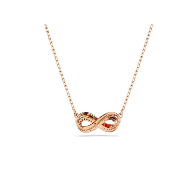 Collier Swarovski Femme Hyperbola pavé motif infini doré rose