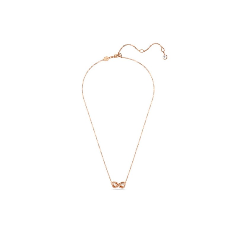 Collier Swarovski Femme Hyperbola pavé motif infini doré rose