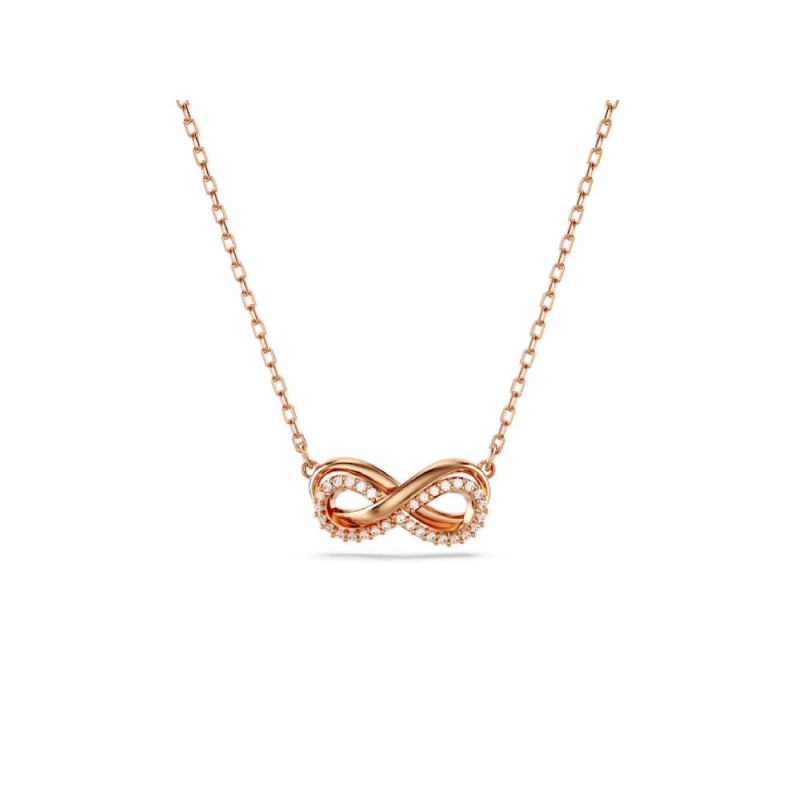 Collier Swarovski Femme Hyperbola pavé motif infini doré rose