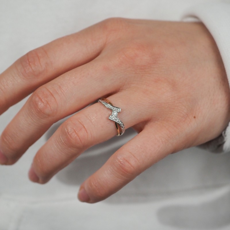 Bague étincelle Carador en or jaune et blanc 750/000 et diamants