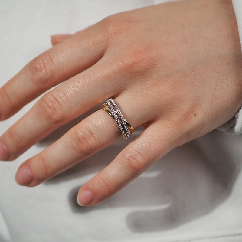 Bague fantaisie femme carador en or jaune 750/000 et diamants 0.304 carats