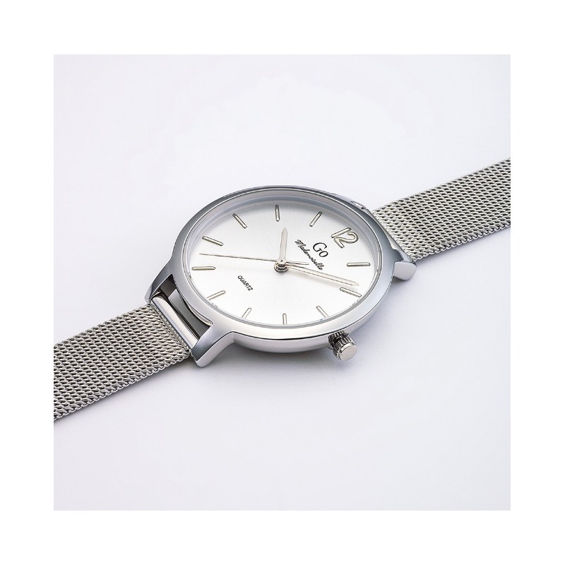 Montre GO Girl Only Bracelet Milanais et cadran argenté