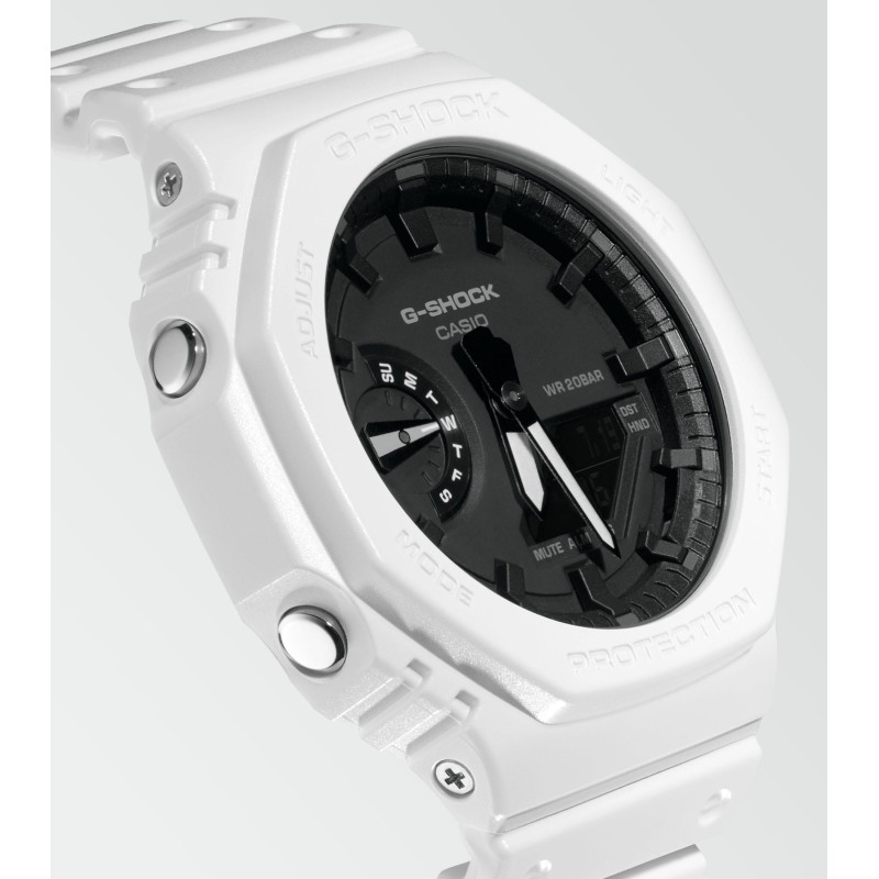 Montre Homme Casio G-Shock en résine blanche Boitier rond