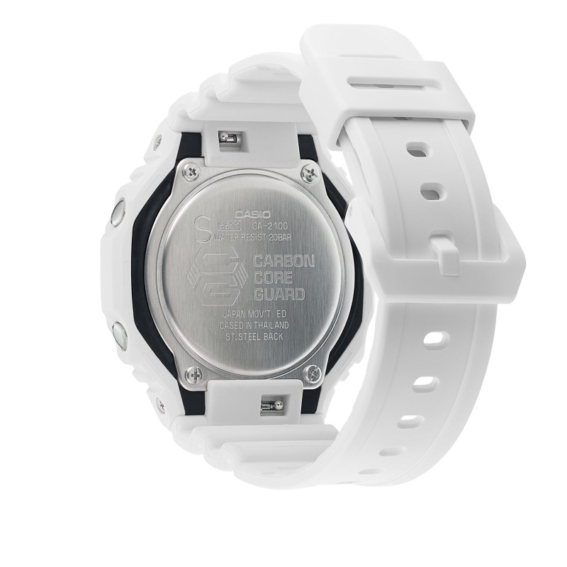 Montre Homme Casio G-Shock en résine blanche Boitier rond