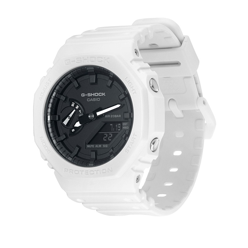 Montre Homme Casio G-Shock en résine blanche Boitier rond