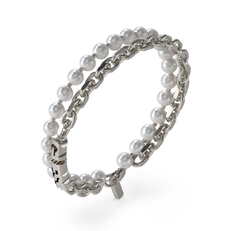 Bracelet Homme Edgy Styles Acier rhodié