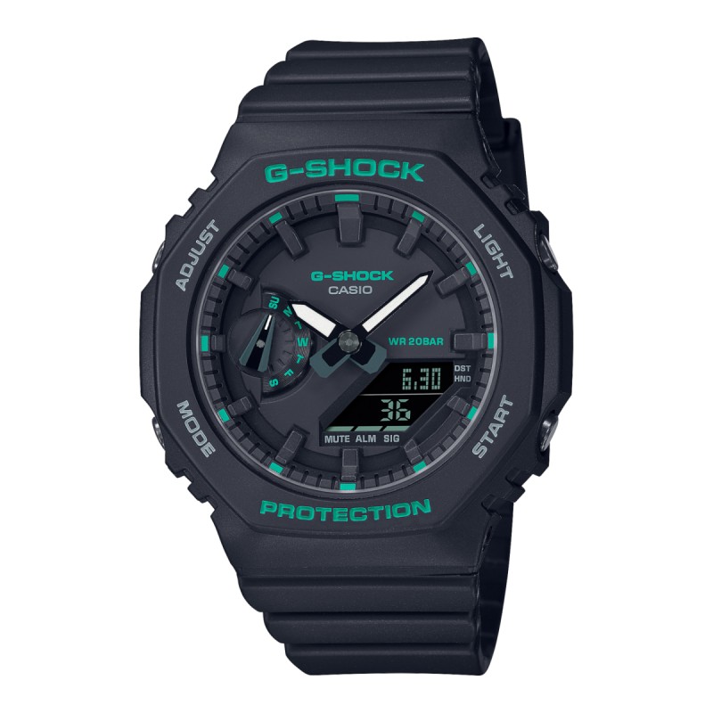 Montre Mixte Casio G-SHOCK en résine noire et verte