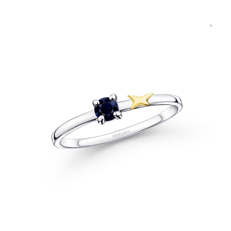 Bague Femme Mauboussin Étoile Émotion or blanc 750/000 et saphir bleu