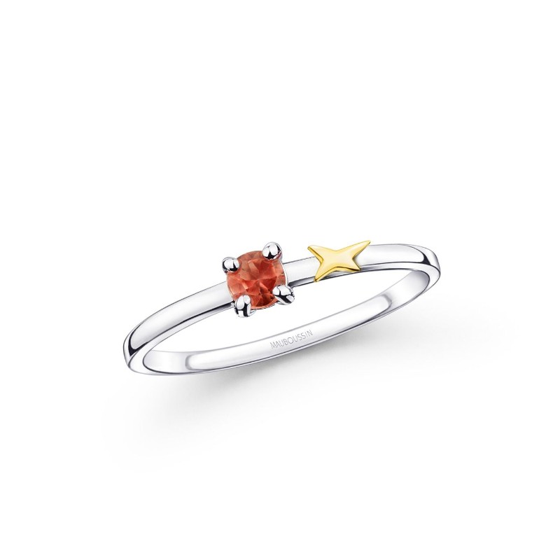 Bague Femme Mauboussin Étoile Émotion or blanc 750/000 et saphir orange