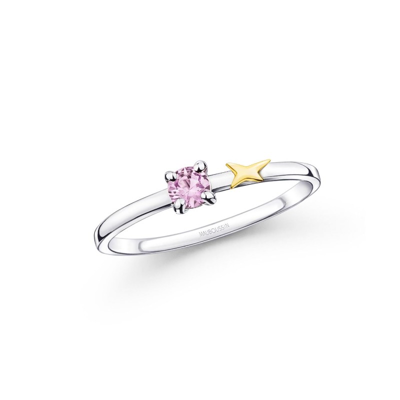 Bague Femme Mauboussin Étoile Émotion or blanc 750/000 et saphir rose