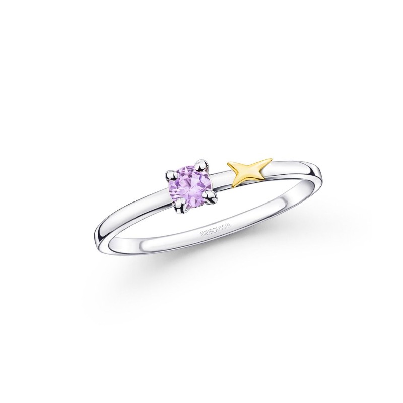 Bague Femme Mauboussin Étoile Émotion or blanc 750/000 et saphir violet