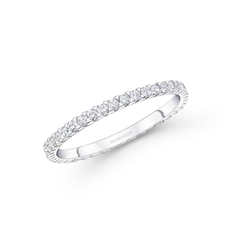Alliance Femme Mauboussin Passion Eternity or blanc 750/000 et diamants