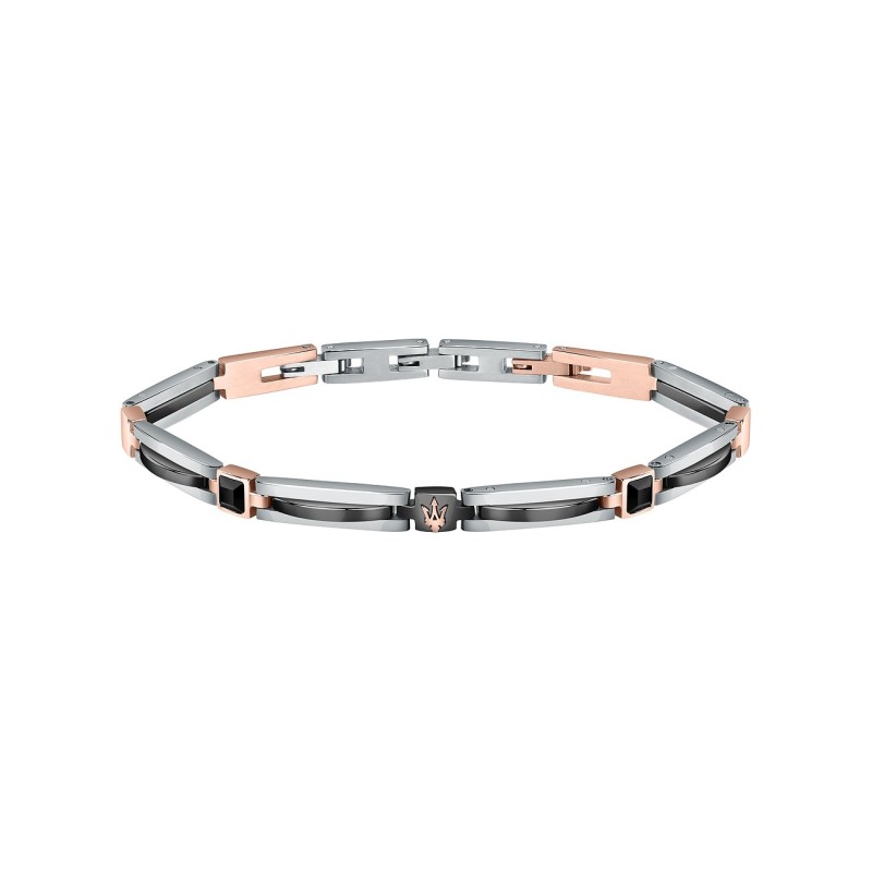 Bracelet Maserati Homme en Acier et Céramique Noir