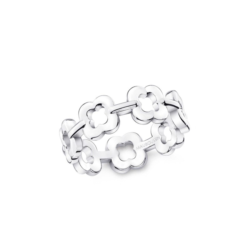 Bague Femme Mauboussin Union Chance avec trèfles en argent