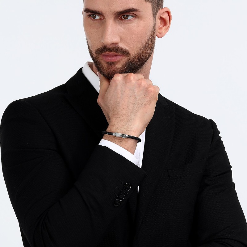 Bracelet Maserati Homme Cuir Noir