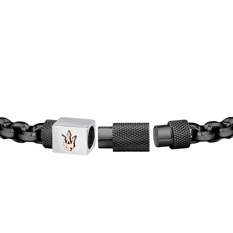 Bracelet Maserati Homme Noir en acier magnétique
