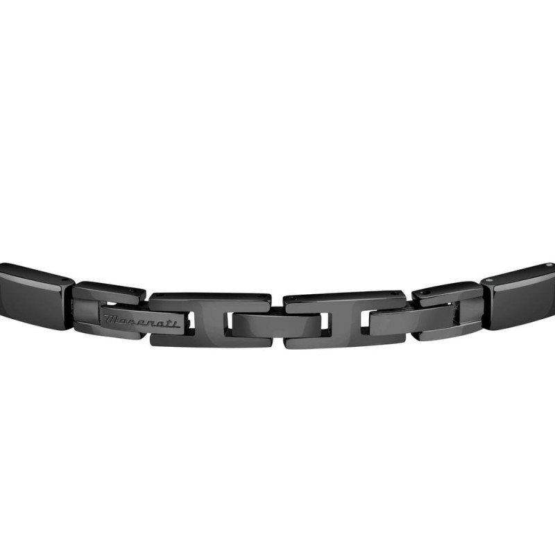 Bracelet Maserati Homme Noir en acier et céramique noir